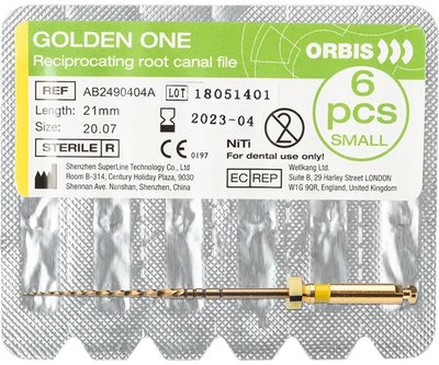 ORBIS Golden One File Steril small 20.07 25mm gelb 6 ks