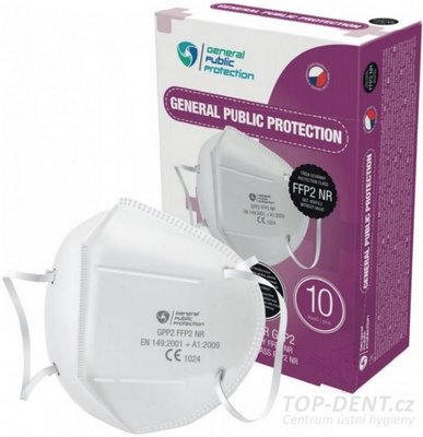 General Public Respirátor 4 vrstvý třída ochrany FFP2 (bílý), 10ks