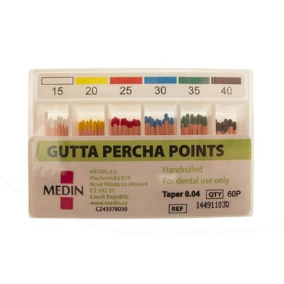 Čepy gutaperč. kužel set 0,04 015-040, 60 ks