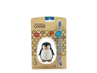 FLIPPER set Tučňák, kryt a zubní kartáček
