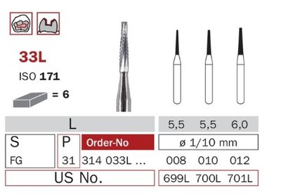 Diaswiss 33L, 6ks/balení - 008 mm