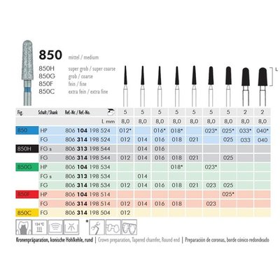Meisinger Diamantový brousek 850G 314 018 FG 5ks