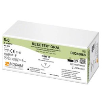 ŠITÍ Resorba Resotex Oral black, nevstřebatelné EP 1 USP 5/0 DSM18 1x45cm 12 ks