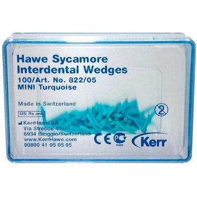 Mezizubní klínky dřevěné Kerr Hawe tyrkysové 1000ks