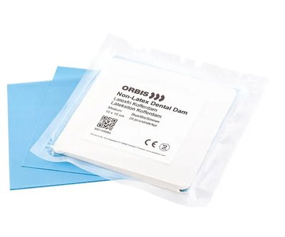 ORBIS kofferdam bez latexu, modrý 15x15cm 20 kusů