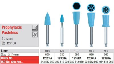 Edenta Prophylaxis Pasteless - leštiace nástroje na profylaxiu - 12 ks