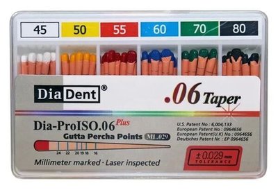 Guttaperčové čepy DiaDent 6% 045-080