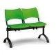 Plastová lavice zelená Visio - podnož černá - podnož, 4-místná + stolek