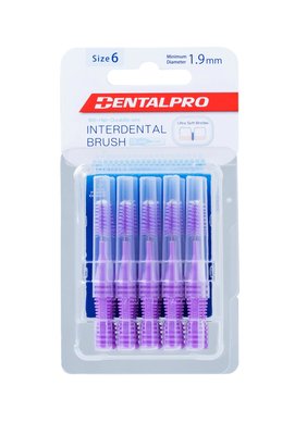 DentalPro I Shaped 6 mezizubní kartáček fialový 10 ks