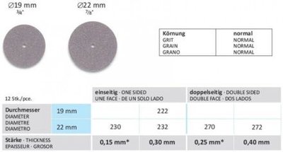 HORICO SteelCarbo Discs 22 mm/0,40 mm obojstranné