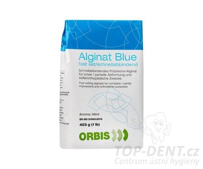 ORBIS Blue alginátová rychle tuhnoucí otiskovací hmota (mint), 453g