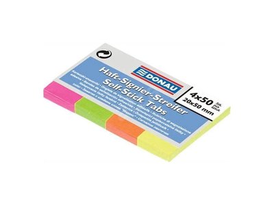 Samolepící záložka, 20x50mm, 4x50ks, mix barev