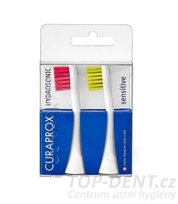 Curaprox Hydrosonic PRO Sensitive náhradní hlavice (červená/zelená), 2 ks