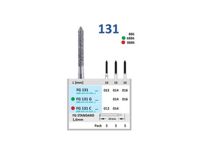 HORICO brousek diamantovaný - cylindr špičatý, FG131 - Parameter_0: normal, Parameter_1: Průměr 1,2mm (012)