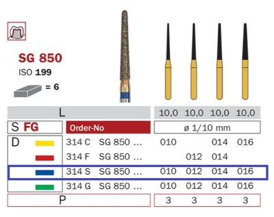 Diaswiss SG 850 modrá, 6ks/balení - 012 mm