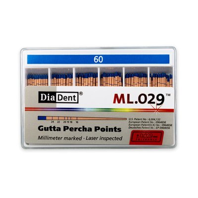 DiaDent Gutaperčové Čepy ML.029 02Taper ISO60 120ks