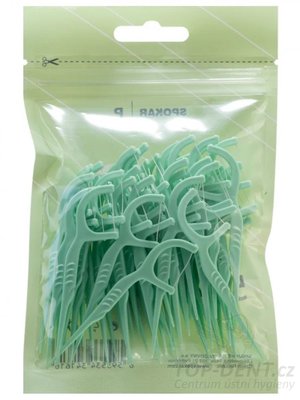 Spokar dentální párátka s nití, 50ks