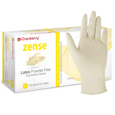 Rukavice Cranberry Zense Latex bez pudru 100ks - S