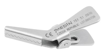 Svorka na separační pásky 40° zahnutá; 3,3 cm