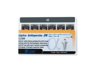 Alpha gutaperčové čepy 40/.06, 60ks