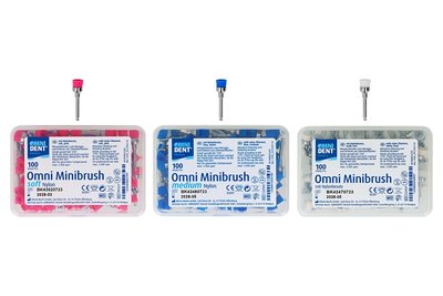 Omni Minibrush 100 szt. Omnident - kielich pusty - niebieski - medium