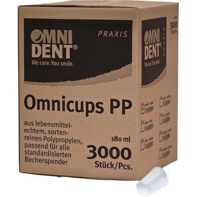 OMNIDENT Omnicups PP Kelímky 180ml Bílá 3000ks