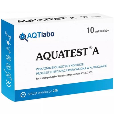 Wskaźnik biologiczny kontroli sterylizacji parą wodną (typu Sporal) w autoklawie Aquatest® A 10szt