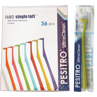 Jednosvazkový kartáček 1680 - ordinační balení 36 ks (9 mm) - 1 ks (Barva kartáčku je náhodná)