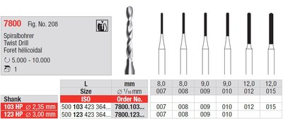 Edenta Lab 7800 - TC nástroje, Twist Drill - 1 ks