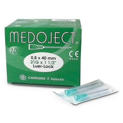 Injekční jehla Medoject, 100 ks - 27G x 1/2" 0,40 x 12 mm šedá