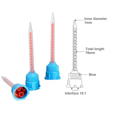 Końcówki mieszające 4:1 niebiesko-pomarańczowe do Protemp, Visalys Temp 50szt DR.9810.01