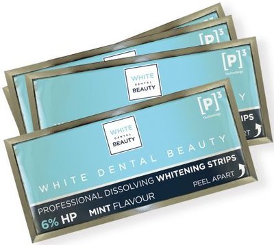 White Dental Beauty Whitenning Strips 6% peroxid