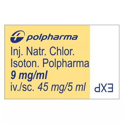 Sól Fizjologiczna (Natrum chloratum) 0,9% Polpharma rozt. do wstrzyk. 9mg/ml 100amp. po 5ml PL