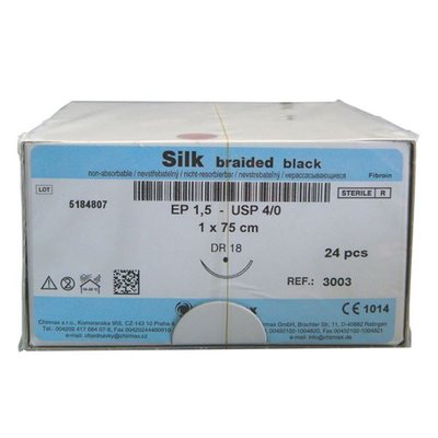 Silk Braided black DSM19/1 2EP 0,45m