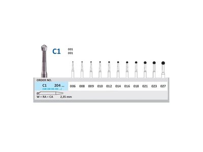 HORICO tvrdokovový vrtáček - kulička, C1204 (W) - Parameter_0: Průměr 1,2mm (012)