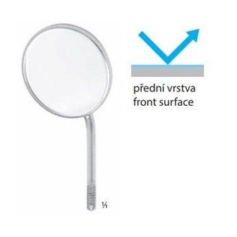 ZRCÁTKO zubní ploché HR Front, vel.5, 2,4 cm, přední odraz 12ks/bal.