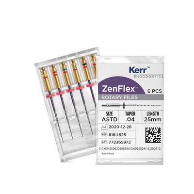 ZenFlex NiTi Rotační Tvarovací Nástroj, sortimentní sada kon.06, L25 mm, 6ks