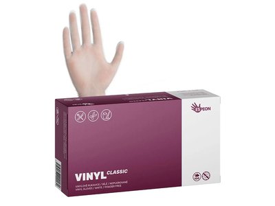 Vinylové rukavice VINYL CLASSIC 100 ks, nepudrované, bílé, 4.8 g