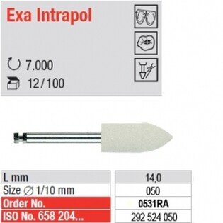 Gumki do kompozytów Edenta Exa Intrapol 0531RA białe, torpeda uniwersalne, na kątnicę