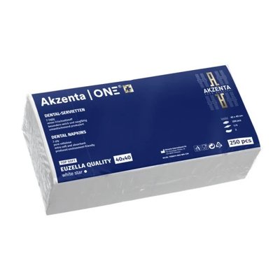Akzenta One 40×40 cm White papírové ubrousky 250 ks