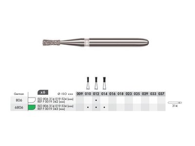 Diamant - nepravidelný kónus FG (6ks)