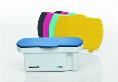 Dürr Hygobox - dezinfekční box - barva víka: modrá, barva síta: bílá