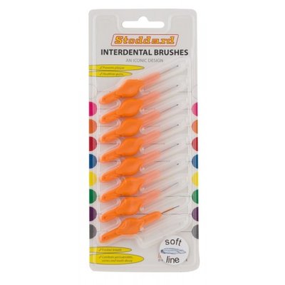Interdentální mezizubní kartáček Soft Line 8 ks + 8 ks krytka v blistru - oranžová 08