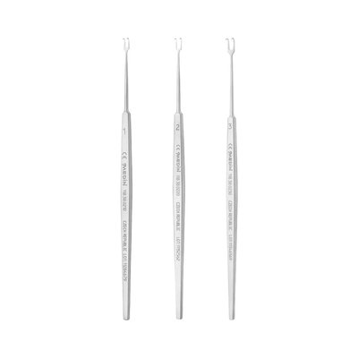 Háček oční dvouzubý ostrý; 4,0 mm; 13,5 cm