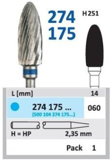 HORICO tvrdokovová fréza - vajíčko 6,0 mm