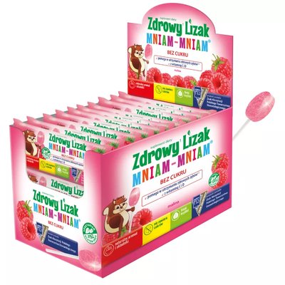 Zdrowy Lizak MNIAM-MNIAM malina 40szt