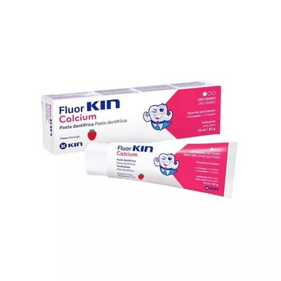 FluorKIN calcium pasta dla dzieci truskawkowa 75ml
