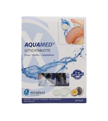 Miradent Aquamed Drops pastilky proti suchosti v ústech 26 ks