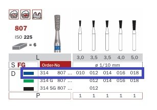 Diaswiss 807 modrá, 6ks/balení - 016 mm