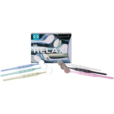 Zubní zrcátko Relax FS Ultra, křišťálové, vel. 4, ploché, 10 ks - Pastelově žlutá